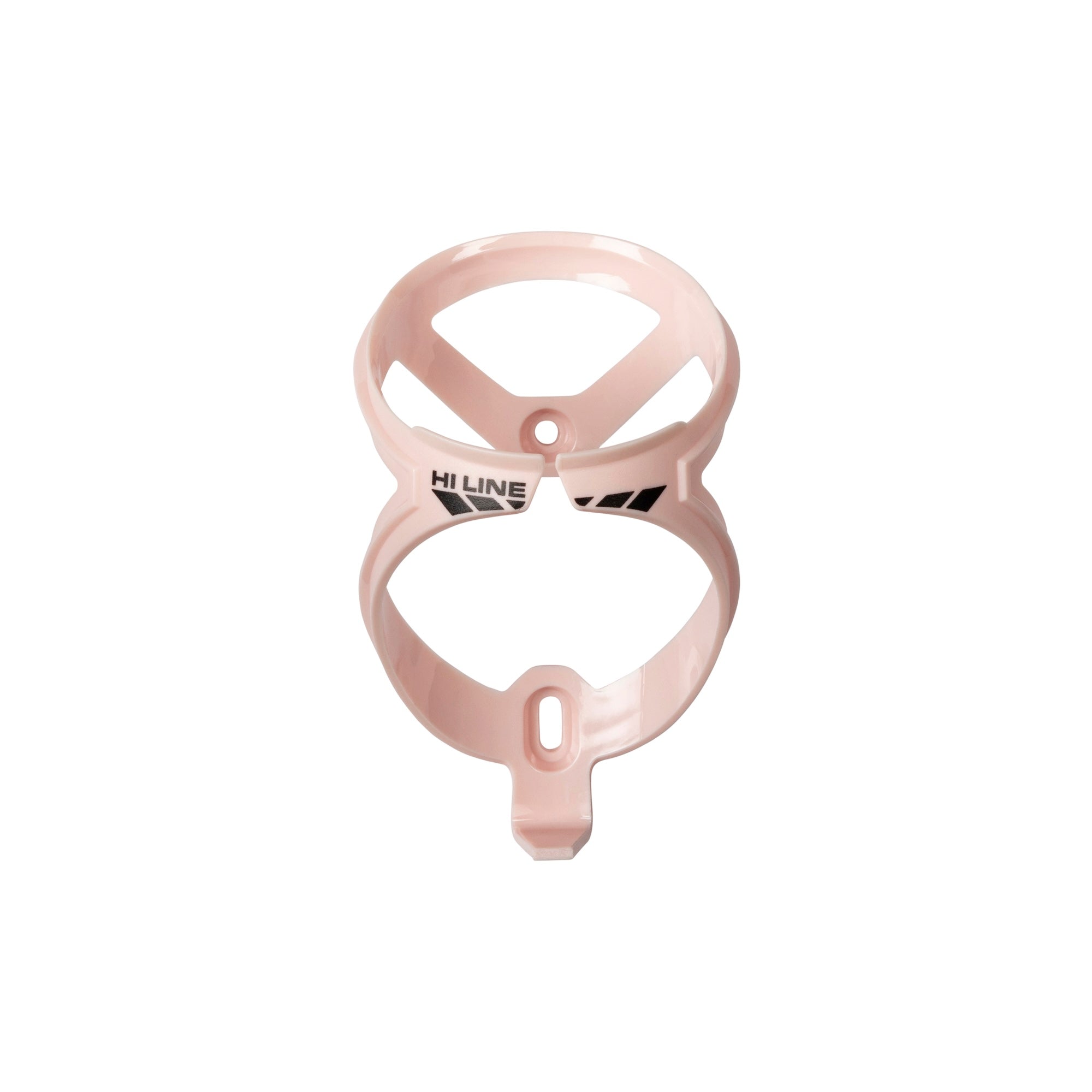 Pink bicycle water bottle cage on a white background