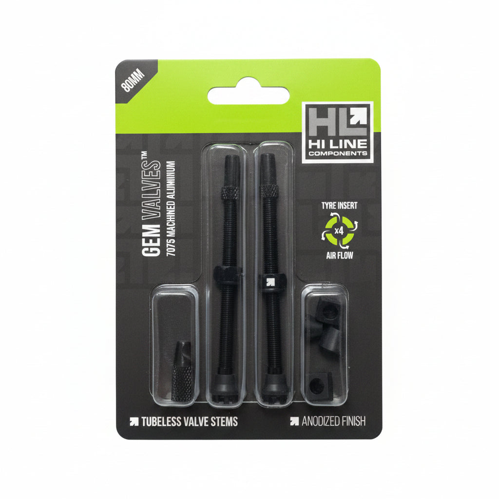 Hi Line Tubeless Gem Valves 80mm Onyx Black